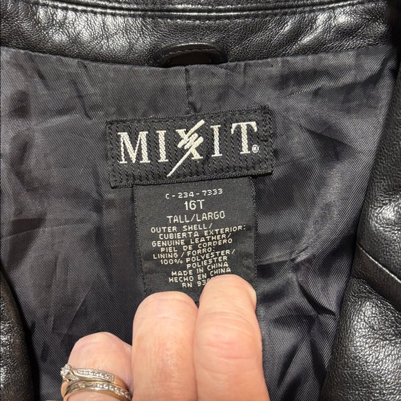 Women's 16 tall Genuine leather jacket black blazer style coat - Picture 7 of 7